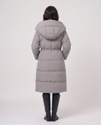 Doudoune longue portefeuille à capuche oversize