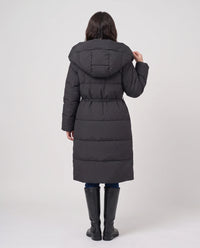 Doudoune longue portefeuille à capuche oversize
