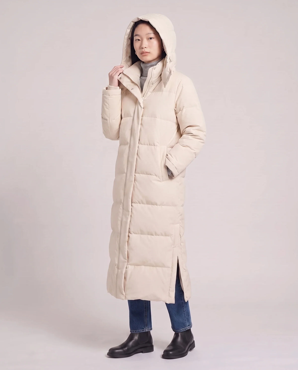 Doudoune maxi à capuche