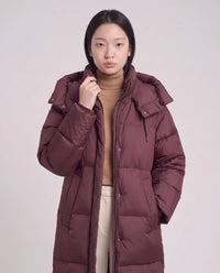 Doudoune maxi oversize à capuche et pressions
