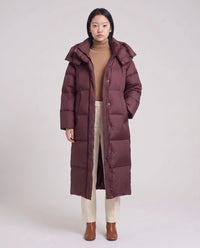 Doudoune maxi oversize à capuche et pressions