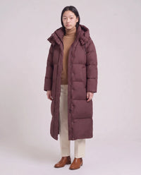 Doudoune maxi oversize à capuche et pressions