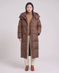 Doudoune maxi oversize à capuche et pressions