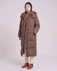 Doudoune maxi oversize à capuche et pressions