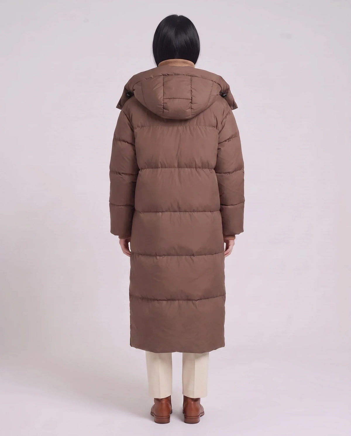 Doudoune maxi oversize à capuche et pressions