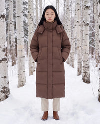 Doudoune maxi oversize à capuche et pressions