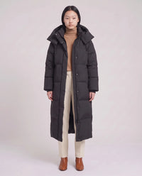 Doudoune maxi oversize à capuche et pressions