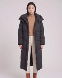 Doudoune maxi oversize à capuche et pressions