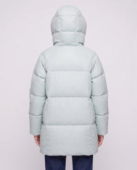 Doudoune mi-longue à grande capuche cheminée