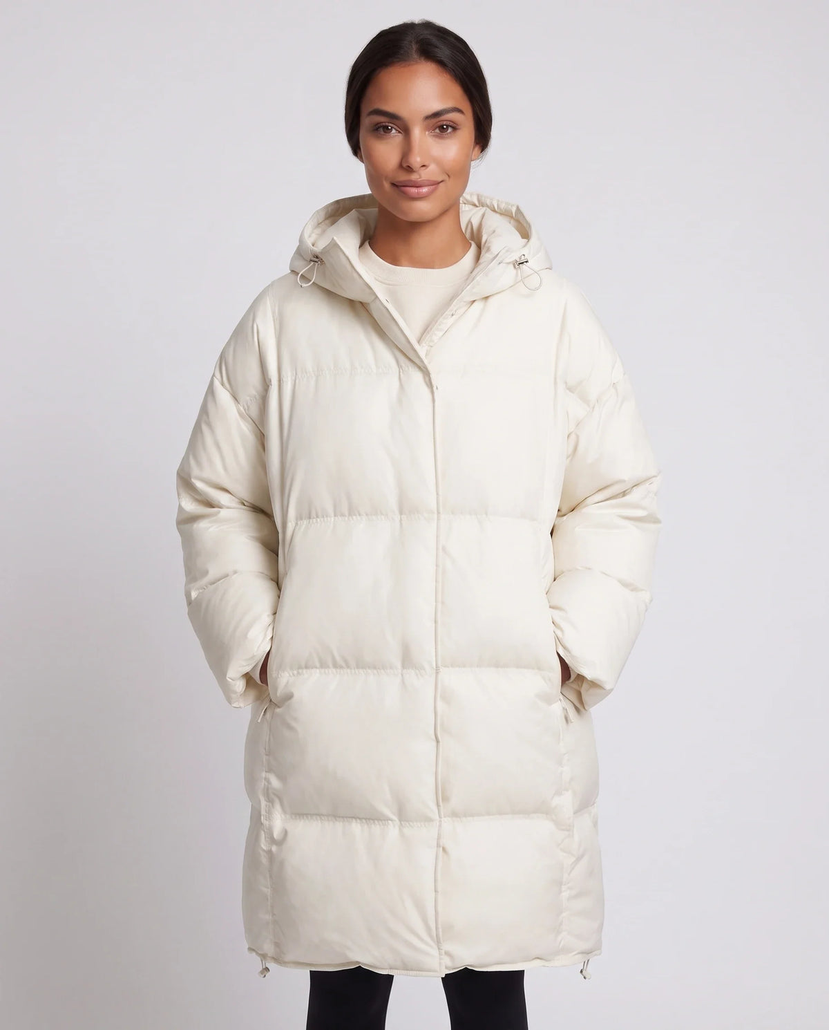 Doudoune mi-longue oversize à capuche