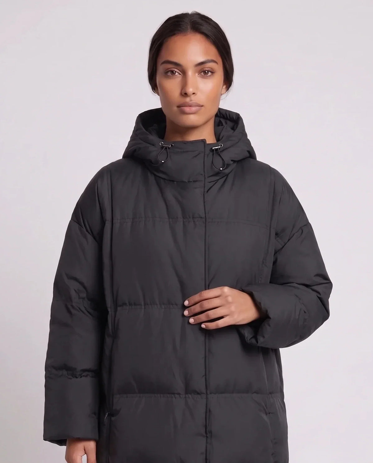 Doudoune mi-longue oversize à capuche