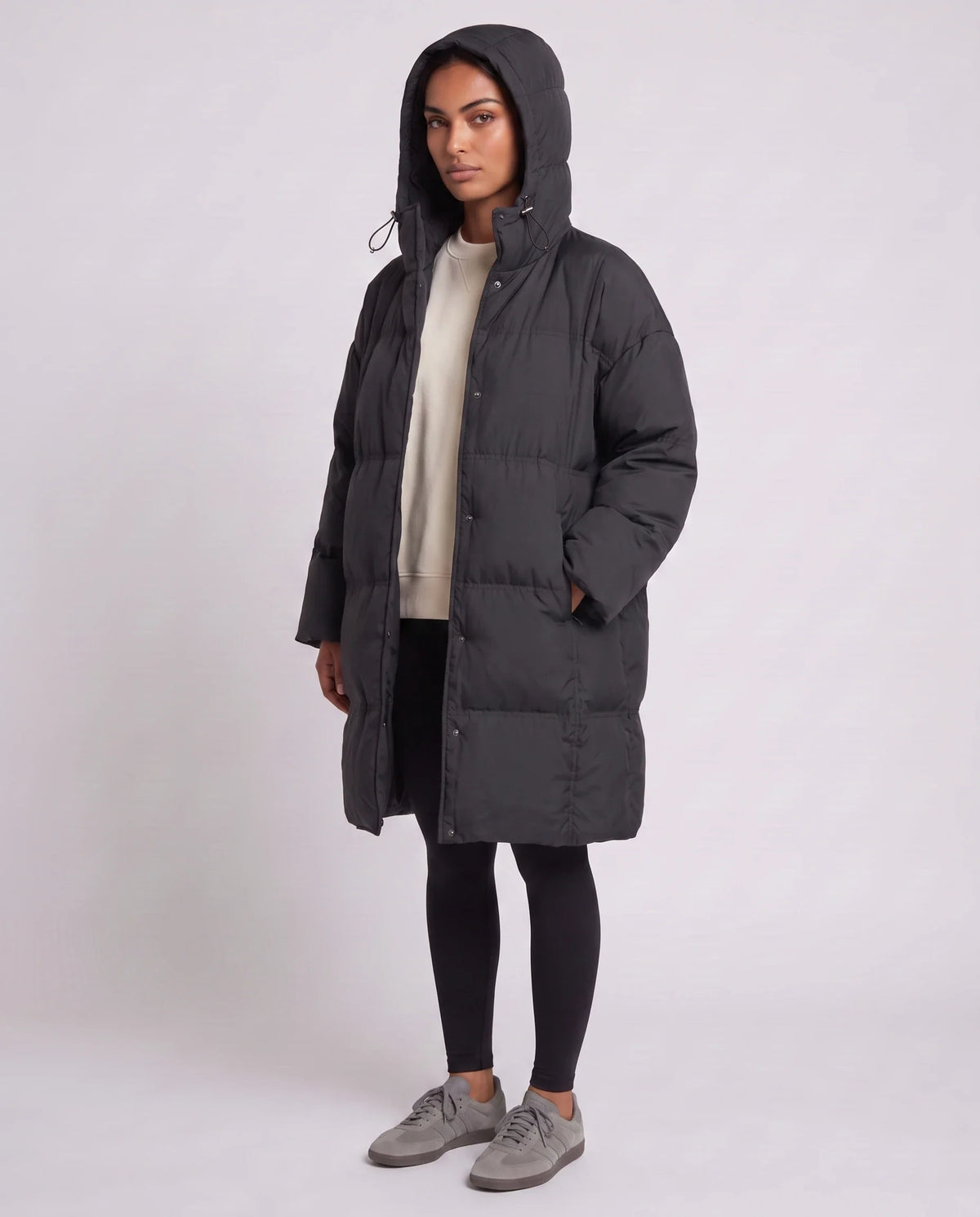 Doudoune mi-longue oversize à capuche