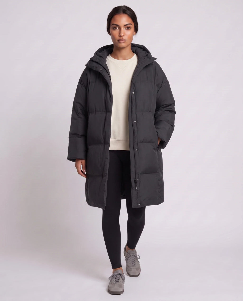 Doudoune mi-longue oversize à capuche