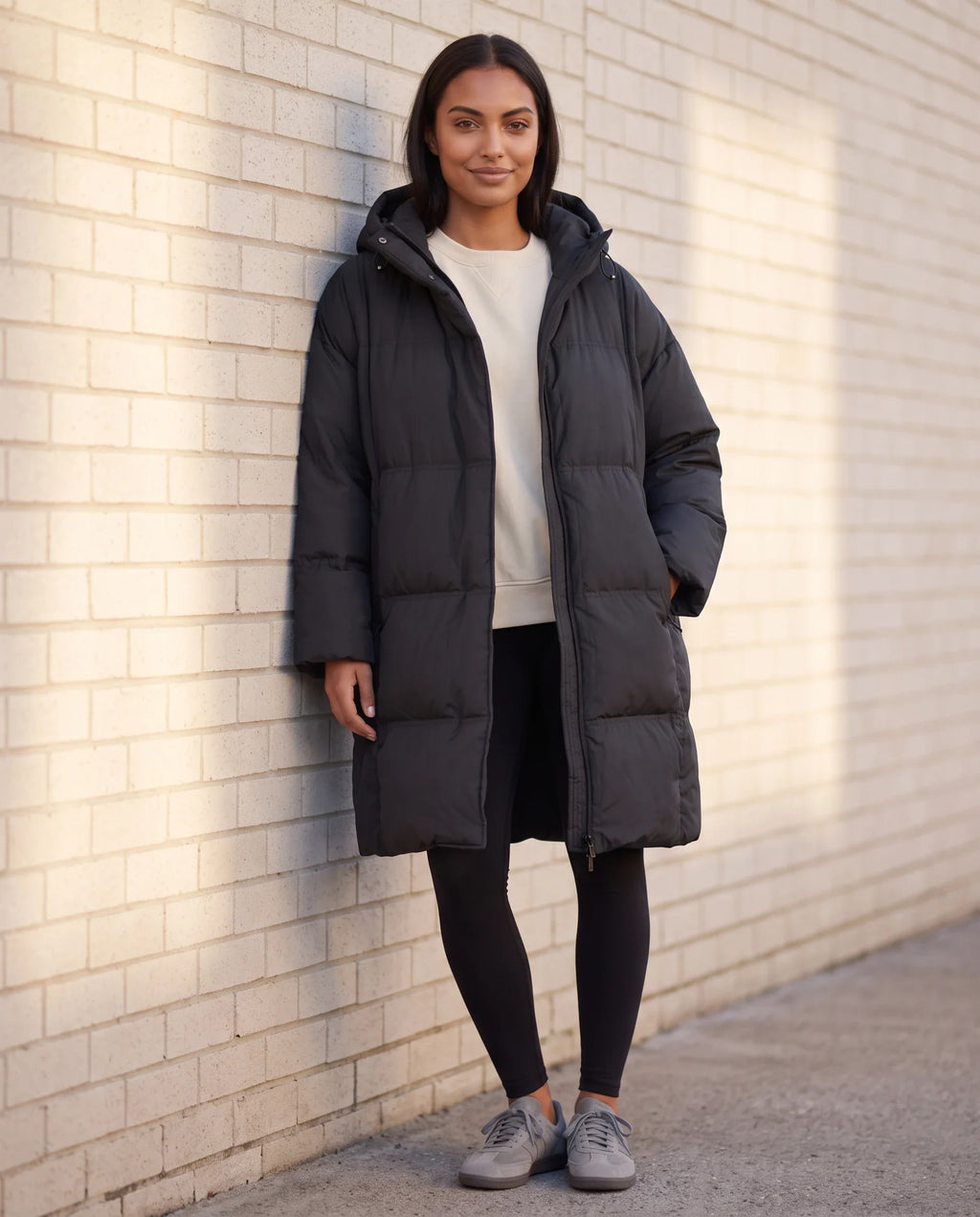 Doudoune mi-longue oversize à capuche