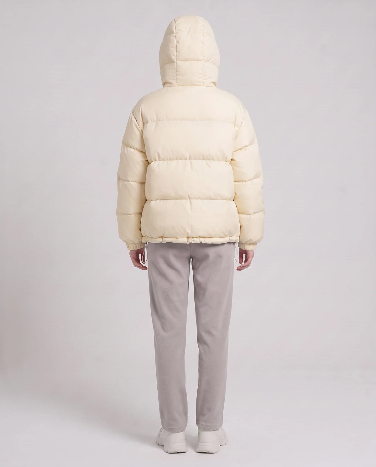 Doudoune courte oversize à capuche amovible