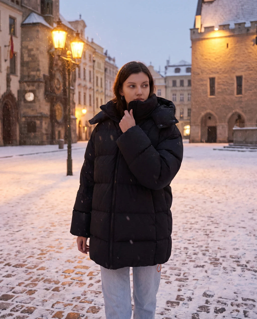 Doudoune oversize à capuche