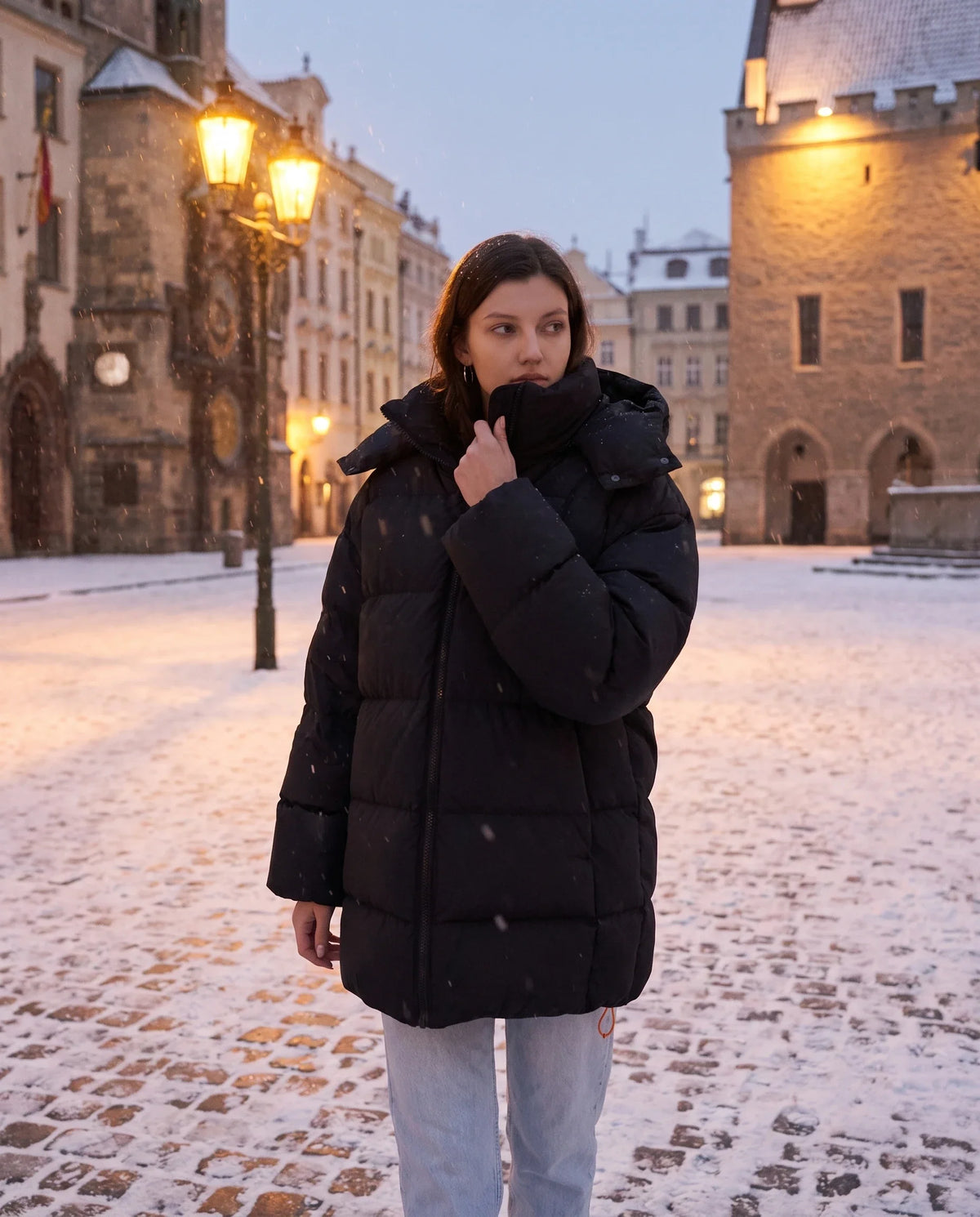 Doudoune oversize à capuche
