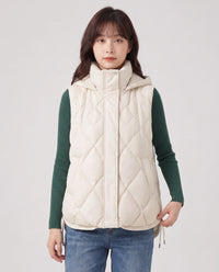 Gilet sans manches à capuche matelassé