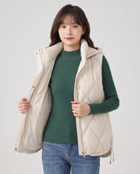 Gilet sans manches à capuche matelassé