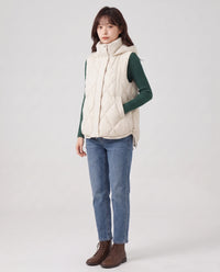 Gilet sans manches à capuche matelassé