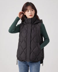 Gilet sans manches à capuche matelassé