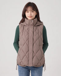 Gilet sans manches à capuche matelassé