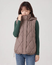 Gilet sans manches à capuche matelassé