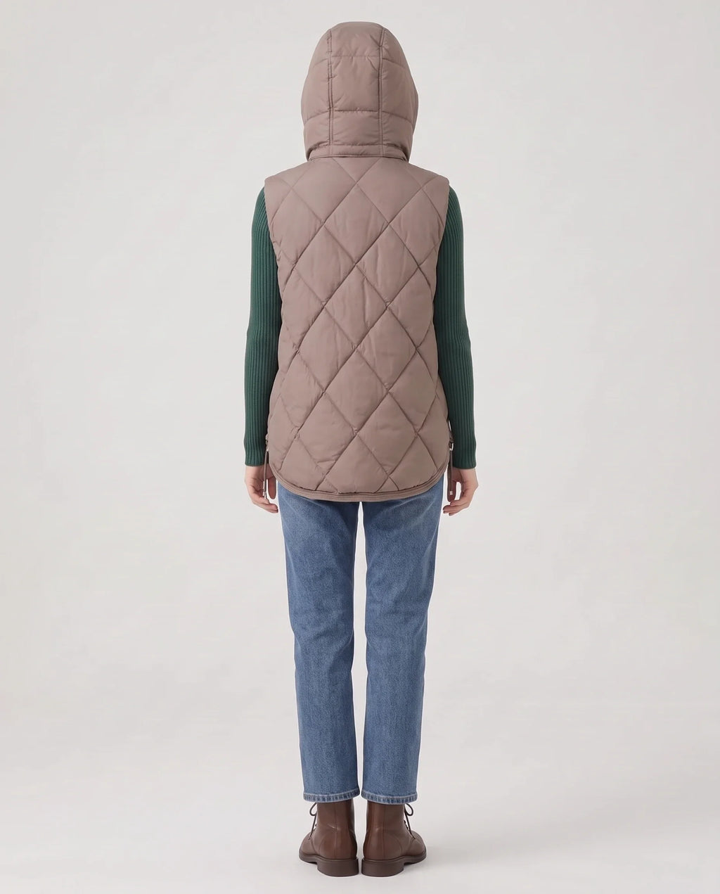 Gilet sans manches à capuche matelassé