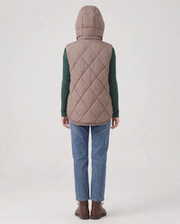 Gilet sans manches à capuche matelassé