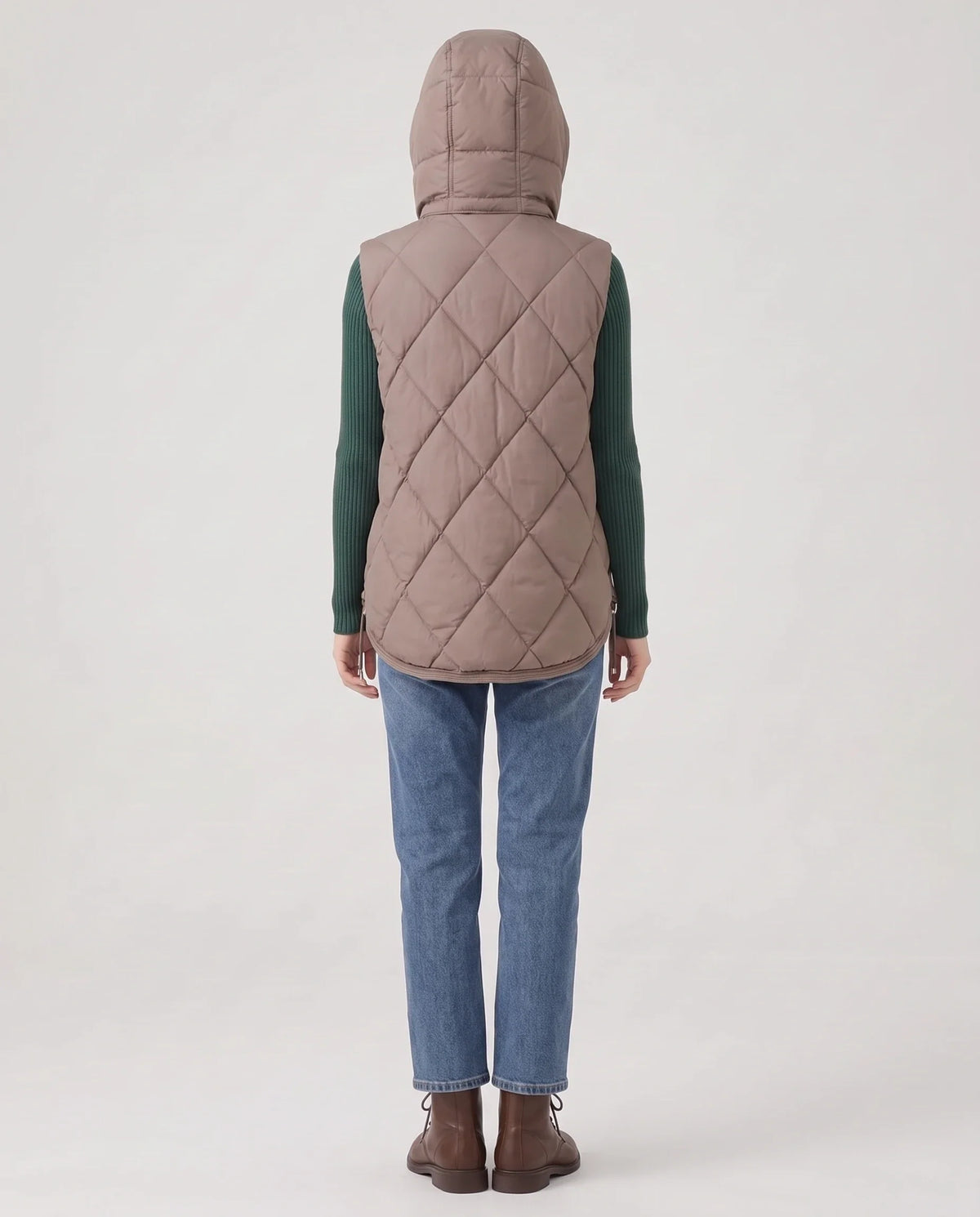 Gilet sans manches à capuche matelassé