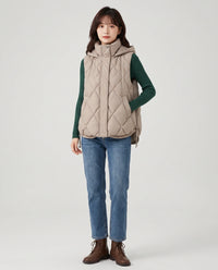 Gilet sans manches à capuche matelassé