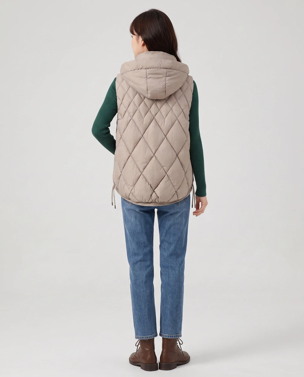 Gilet sans manches à capuche matelassé