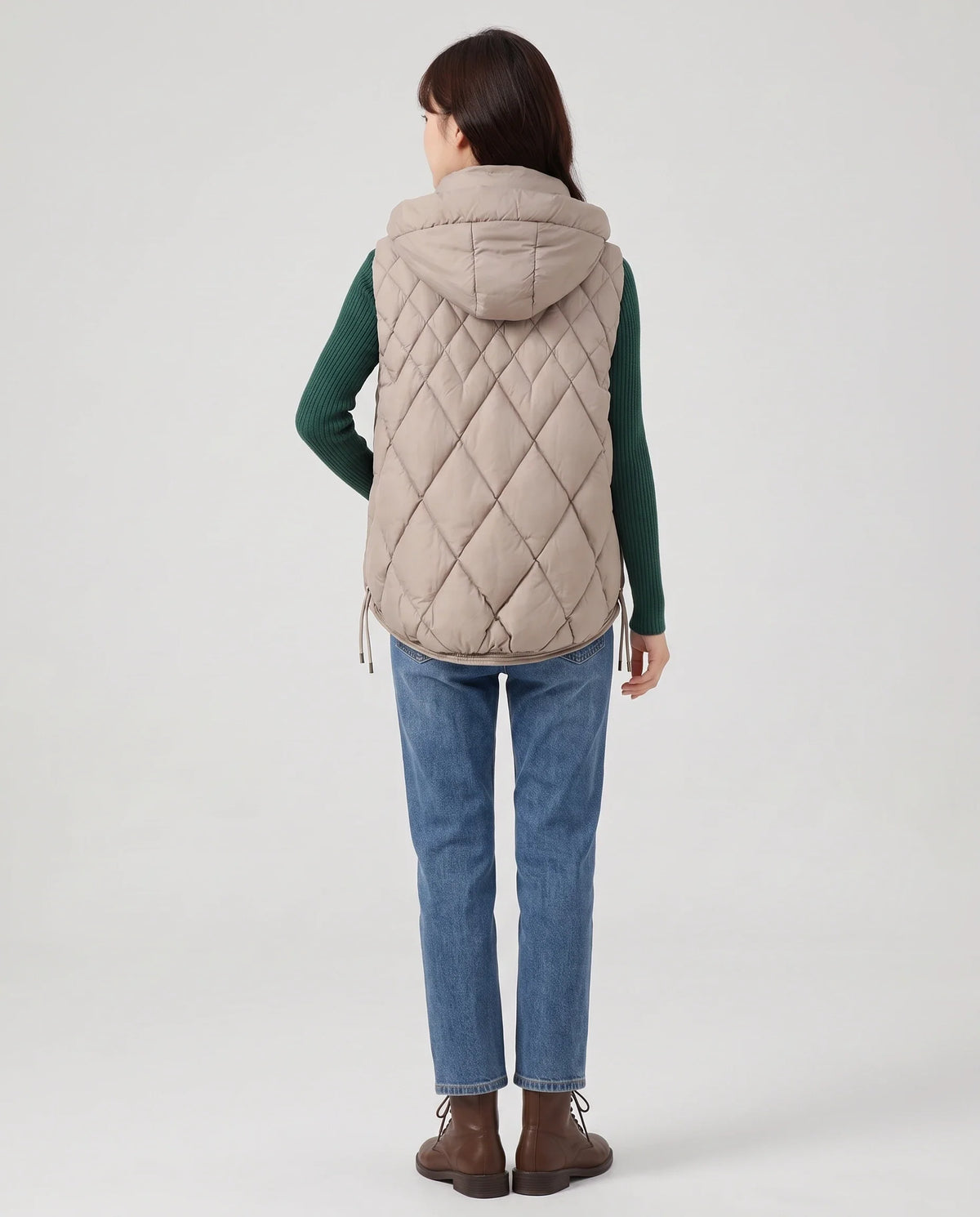 Gilet sans manches à capuche matelassé