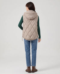 Gilet sans manches à capuche matelassé