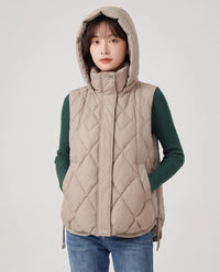 Gilet sans manches à capuche matelassé