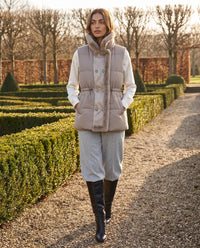 Gilet sans manches à col fausse fourrure