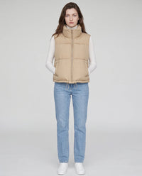 Gilet matelassé cropped à ourlet à cordon