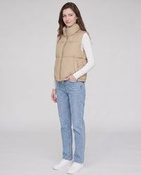 Gilet matelassé cropped à ourlet à cordon
