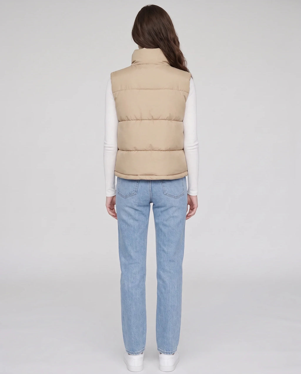 Gilet matelassé cropped à ourlet à cordon