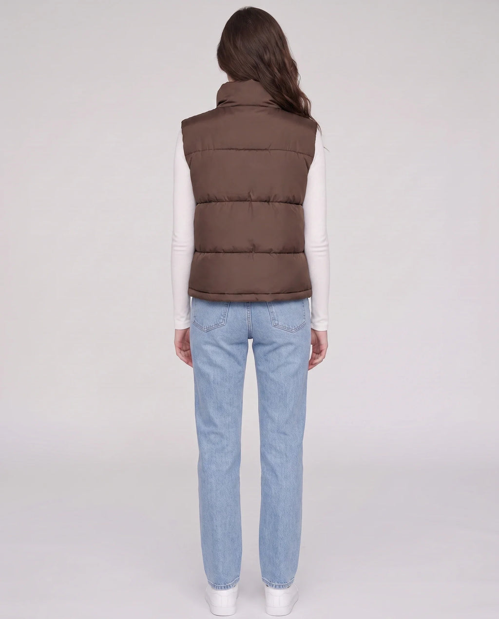 Gilet matelassé cropped à ourlet à cordon