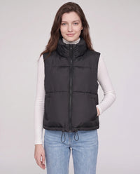 Gilet matelassé cropped à ourlet à cordon