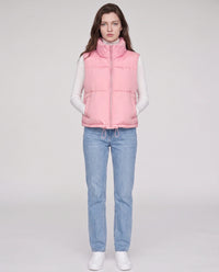 Gilet matelassé cropped à ourlet à cordon