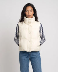 Gilet matelassé cropped à col montant