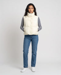 Gilet matelassé cropped à col montant