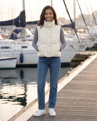 Gilet matelassé cropped à col montant