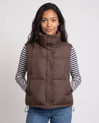 Gilet matelassé cropped à col montant