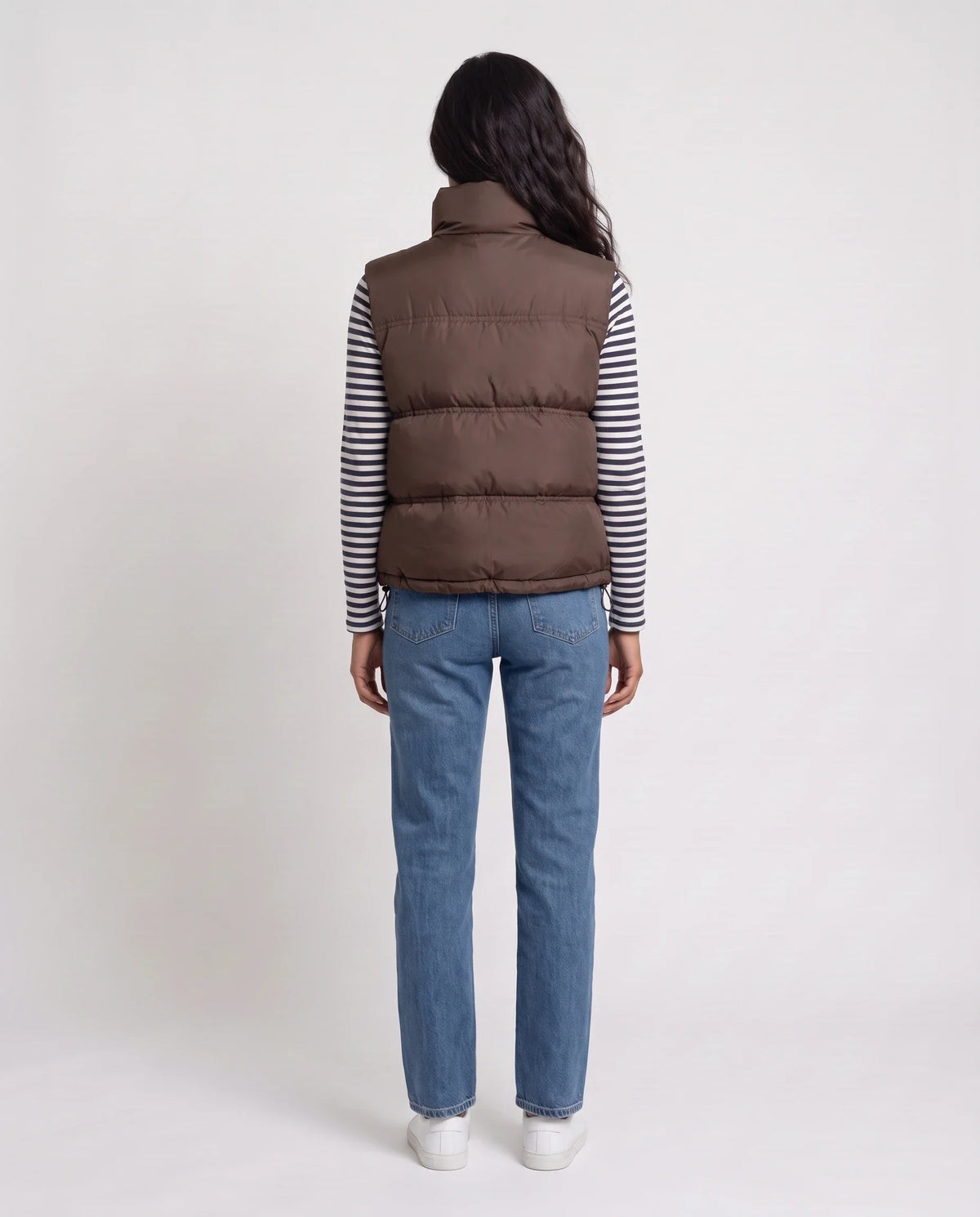 Gilet matelassé cropped à col montant