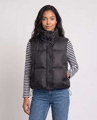 Gilet matelassé cropped à col montant