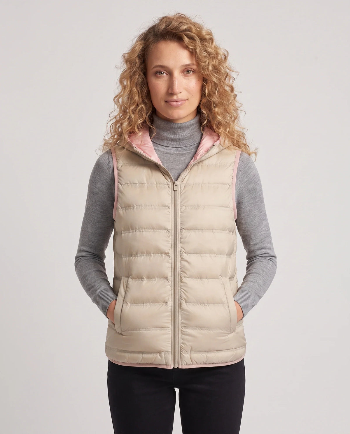 Gilet matelassé léger à doublure contrastée