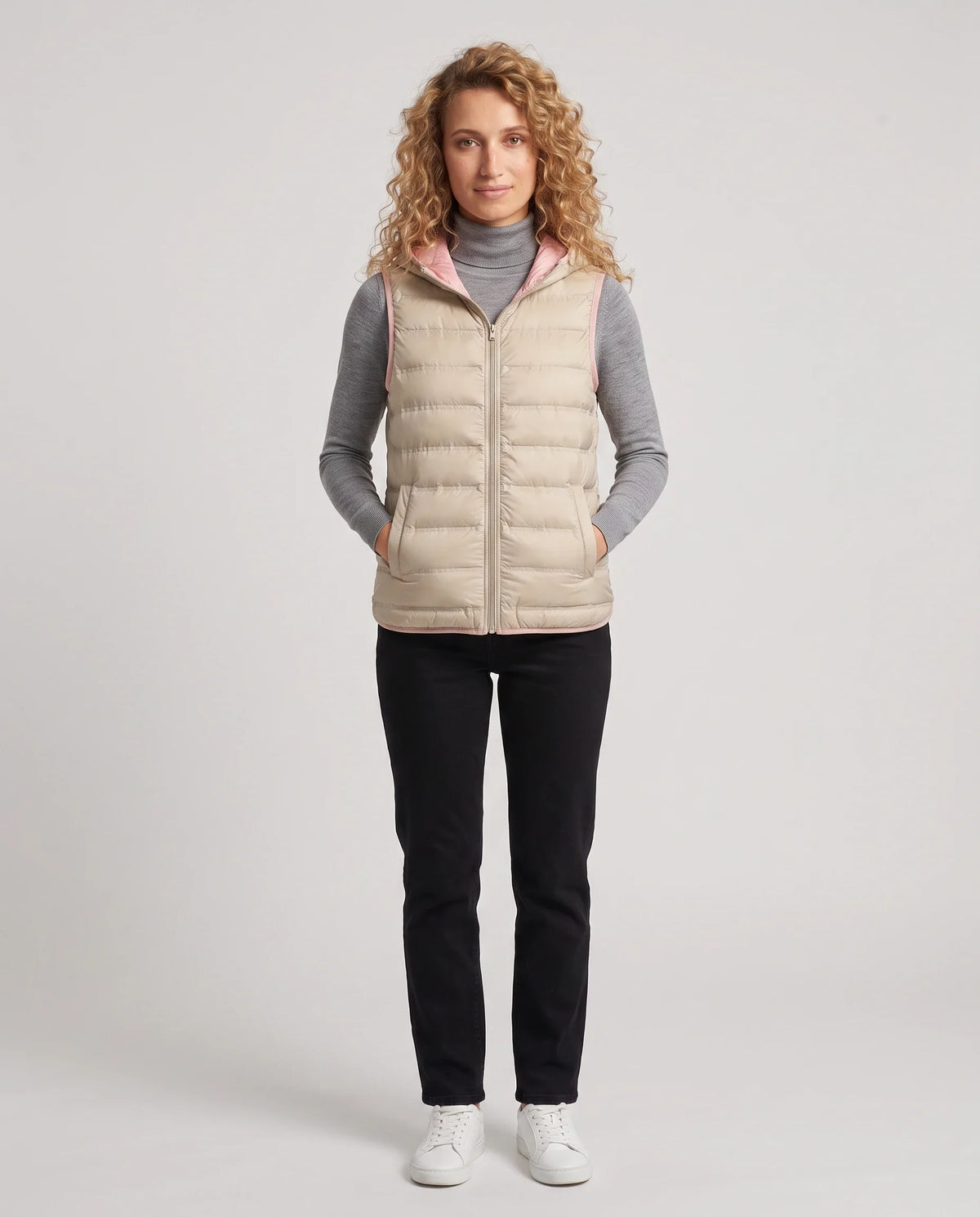 Gilet matelassé léger à doublure contrastée